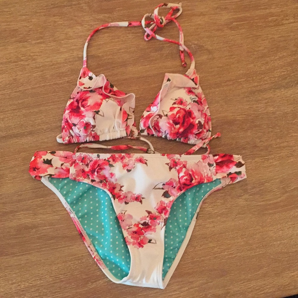 Guess Cherry Blossom Swimsuit Bikini M